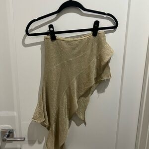 Lioness Glittering Gold Asymmetrical Skirt